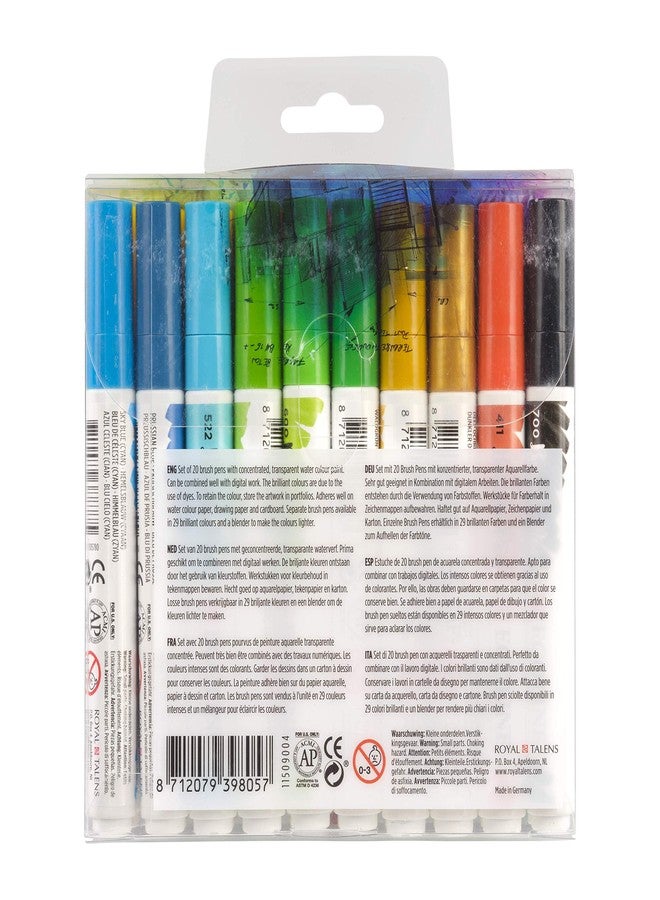 ECOLINE Royal Talens Ecoline Brush Pen Set of 20 Assorted Colors - Image 4